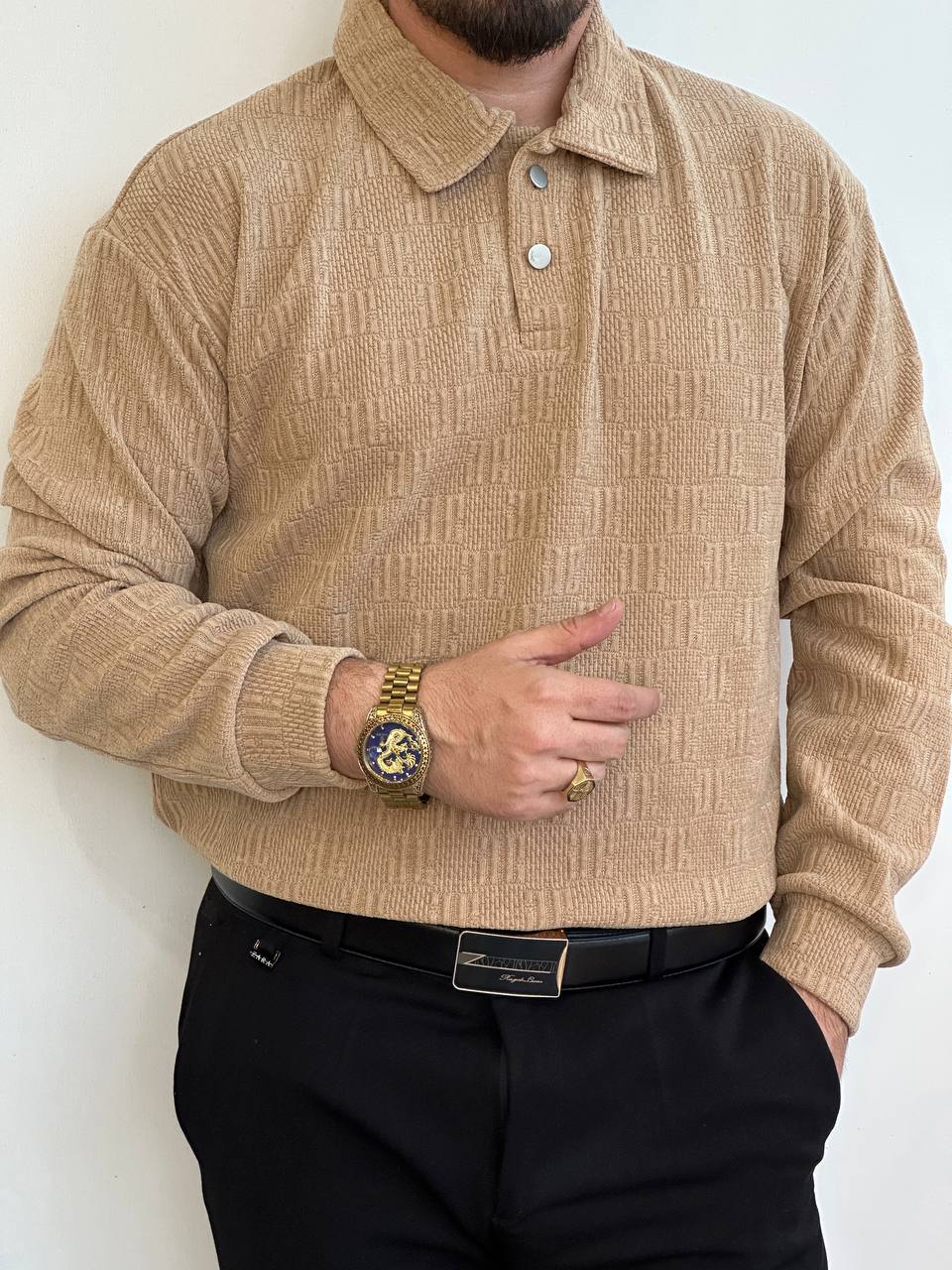 بلوز مخمل دو دکمه